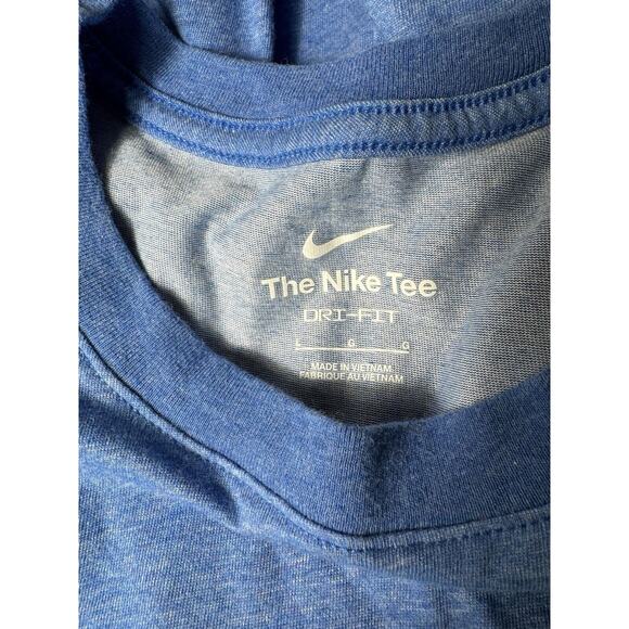The Nike Tee Dri-Fit Men's Large Blue Short Sleeve Shirt - Picture 3 of 7